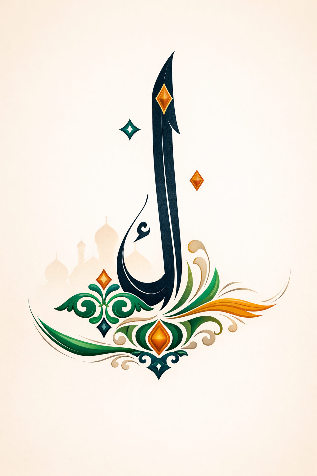 A learner practicing beautiful Arabic handwriting in a notebook