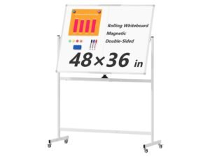 Rolling Whiteboard on Wheels Review – Best 48x36 Mobile Whiteboard for Office & Classroom